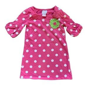 🎉 CIRCO Hot Pink Polka Dot Flower Dress, size 24m